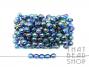 Acrylic Faceted 7mm Ball - Transparent Denim Blue with Rainbow Coating